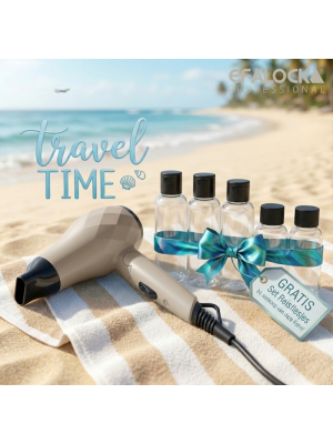 EFALOCK TRAVEL ACTIE DIAMOND MINI FÖHN COCOA DUST + GRATIS SET REISFLESJES