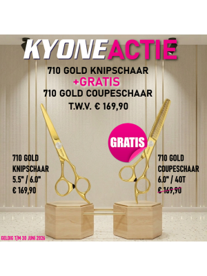 KYONE AANBIEDING: SCHAAR 710 GOLD 5.5" + GRATIS COUPESCHAAR 710T GOLD 6.0" / 40T