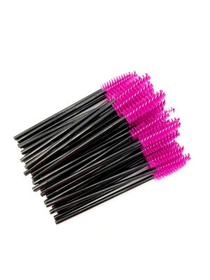 WIMPER / WENKBRAUWBORSTELTJES 25 STUKS FUCHSIA