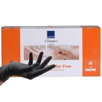 ABENA HANDSCHOENEN NITRIL POEDERVRIJ MAAT M - ZWART 100 st.