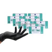10x ABENA HANDSCHOENEN NITRIL POEDERVRIJ MAAT S - ZWART 100 st.