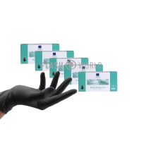 5x ABENA HANDSCHOENEN NITRIL POEDERVRIJ MAAT S - ZWART 100 st.