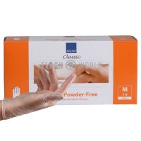 ABENA HANDSCHOENEN VINYL POEDERVRIJ MAAT M - TRANSPARANT 100 st.