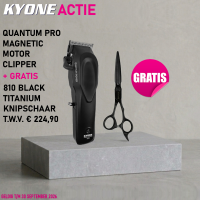 KYONE AANBIEDING QUANTUM PRO MAGNETIC MOTOR CLIPPER + GRATIS 810 BLACK KNIPSCHAAR