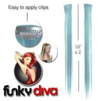 Hairaisers Funky Diva Clip In Extensions / Light Turquoise