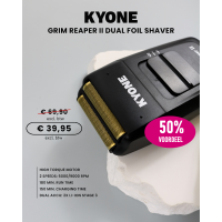 KYONE AANBIEDING GRIM REAPER II DOUBLE FOIL SHAVER MET 50% KORTING