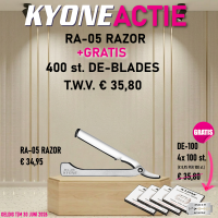 KYONE AANBIEDING RA-05 RAZOR + GRATIS 400 STUKS DE-BLADES