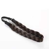 VLECHT HAARBAND 2,5 CM BREED / DONKER BRUIN