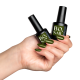 BO.Nail bo-soakable-gel-polish Hand holding Bottles. 033 Forest Green