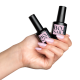 BO.Nail bo-soakable-gel-polish Hand holding Bottles. 045 Powder Pink