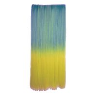 CLIP IN HAIREXTENSIONS STRAIGHT / DIP DYE GREEN TO VANILLA