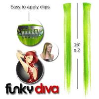 Hairaisers Funky Diva Clip In Extensions / Lime Green